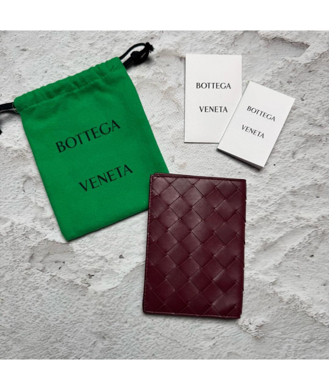 BOTTEGA VENETA Бордовый кошелек, фото 2