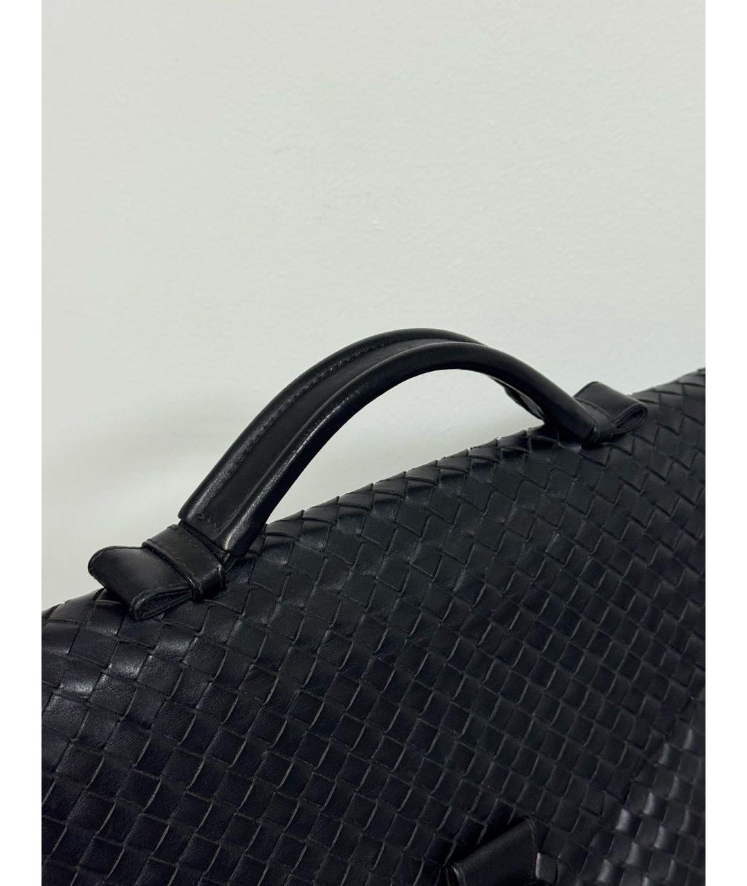 BOTTEGA VENETA Черный кожаный портфель, фото 3