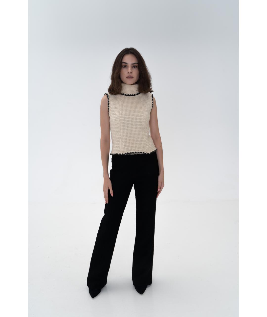 CHANEL Черные твидовые прямые брюки, фото 4