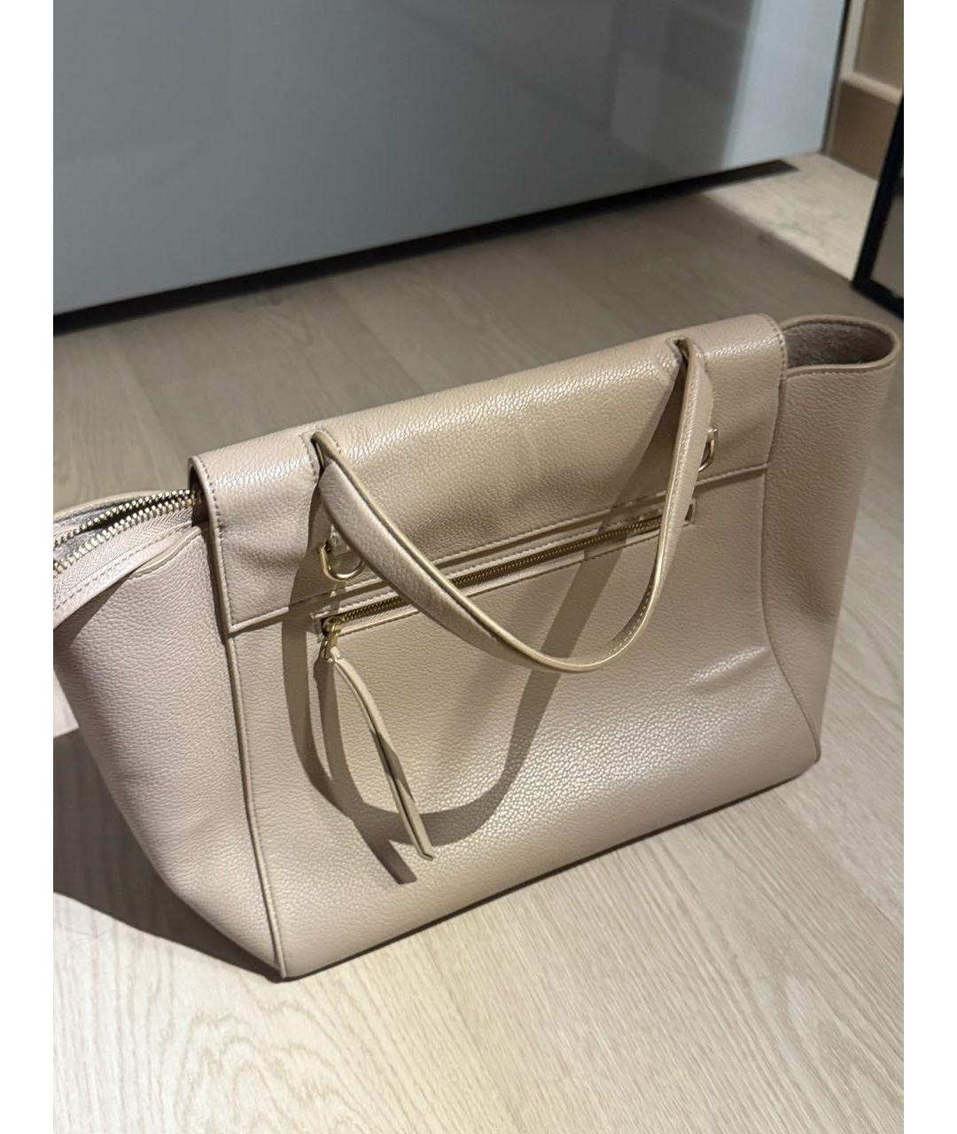 CELINE Бежевая кожаная сумка тоут, фото 3