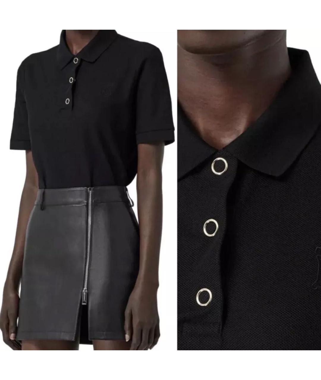 BURBERRY Черная хлопковая футболка, фото 2
