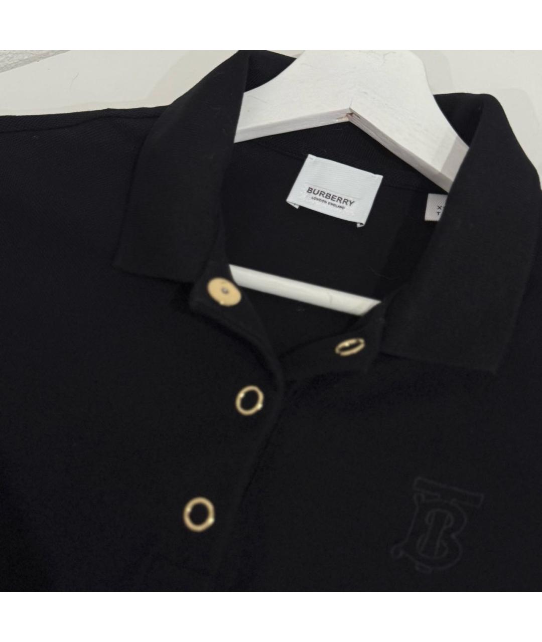 BURBERRY Черная хлопковая футболка, фото 4