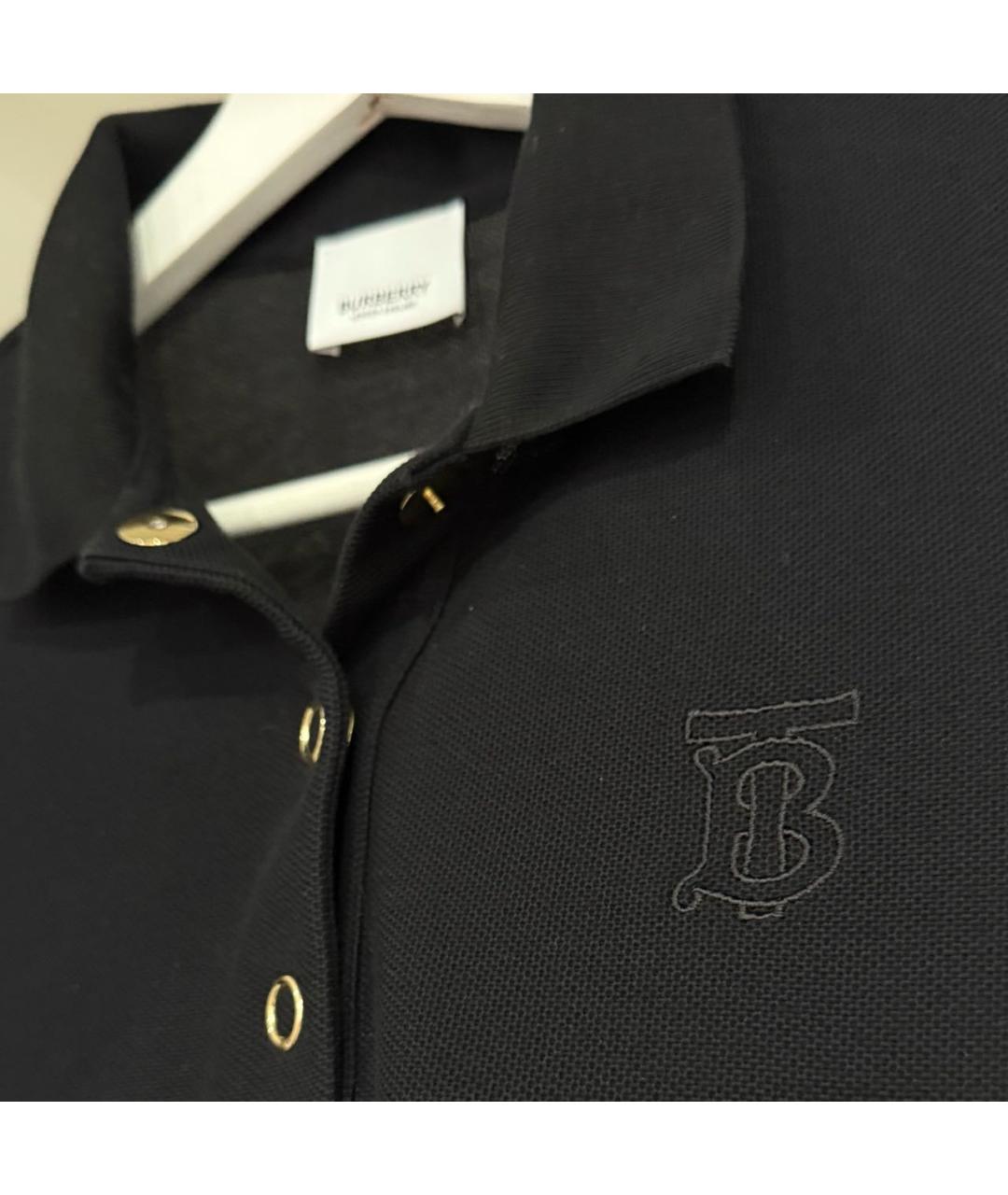BURBERRY Черная хлопковая футболка, фото 3