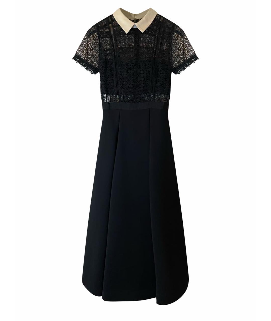 SELF-PORTRAIT Черное полиэстеровое коктейльное платье, фото 1