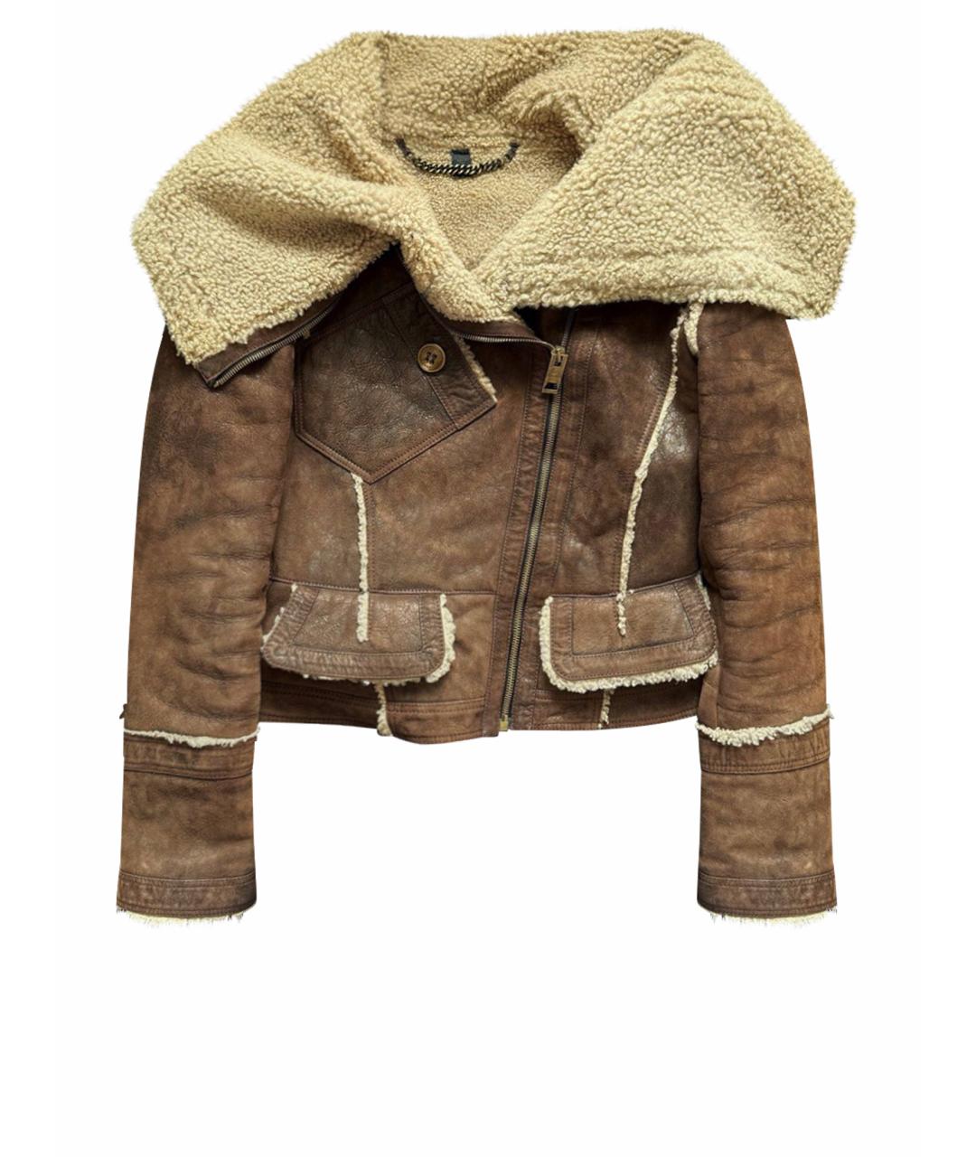 BURBERRY Коричневая кожаная дубленка, фото 1