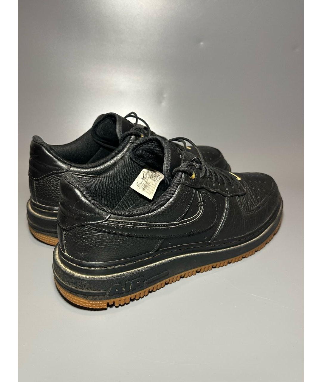 NIKE Черные кожаные низкие кроссовки / кеды, фото 6