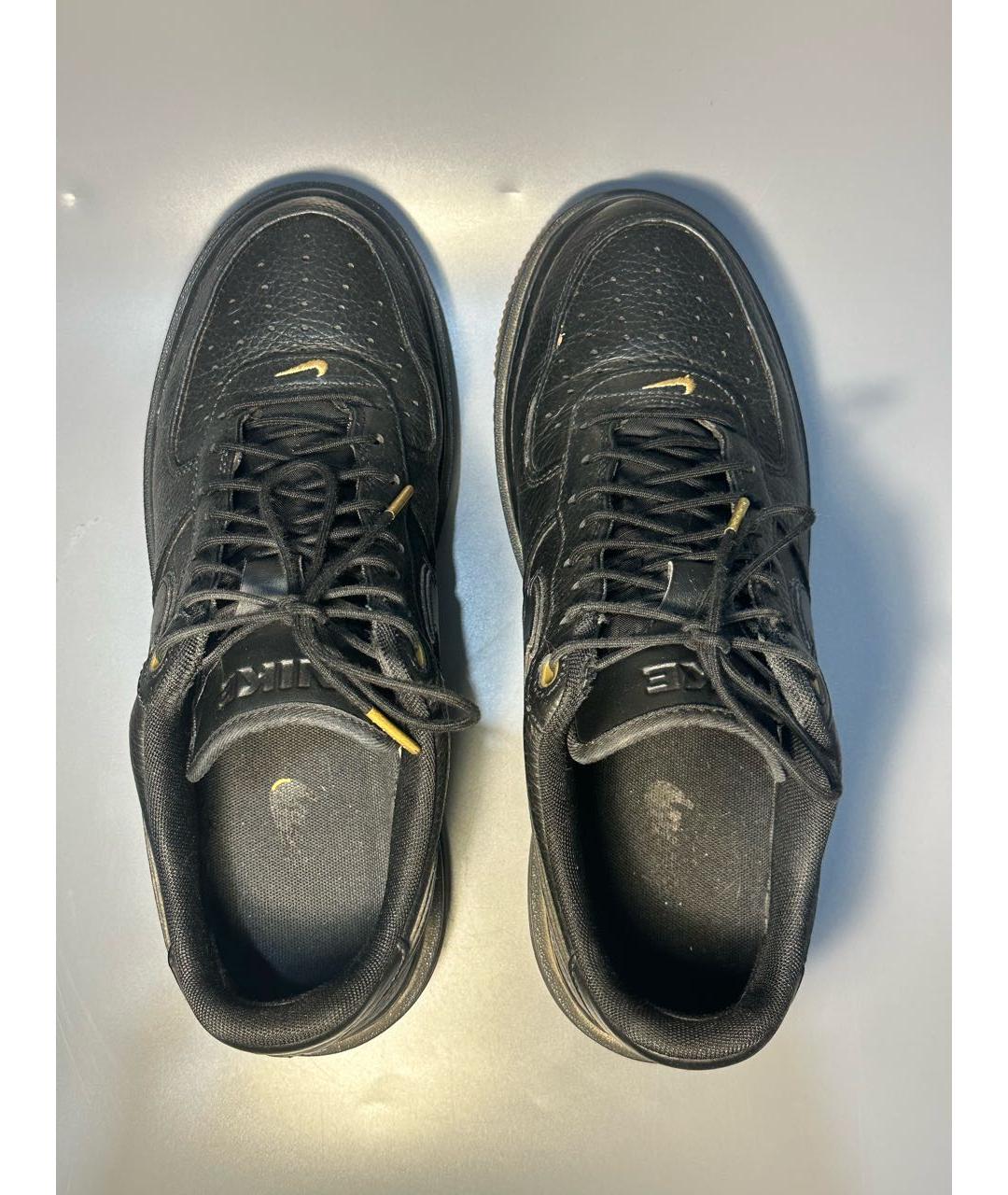 NIKE Черные кожаные низкие кроссовки / кеды, фото 3