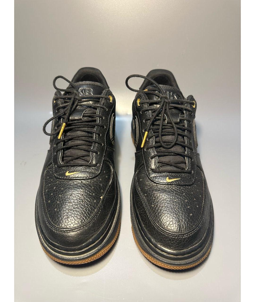 NIKE Черные кожаные низкие кроссовки / кеды, фото 2