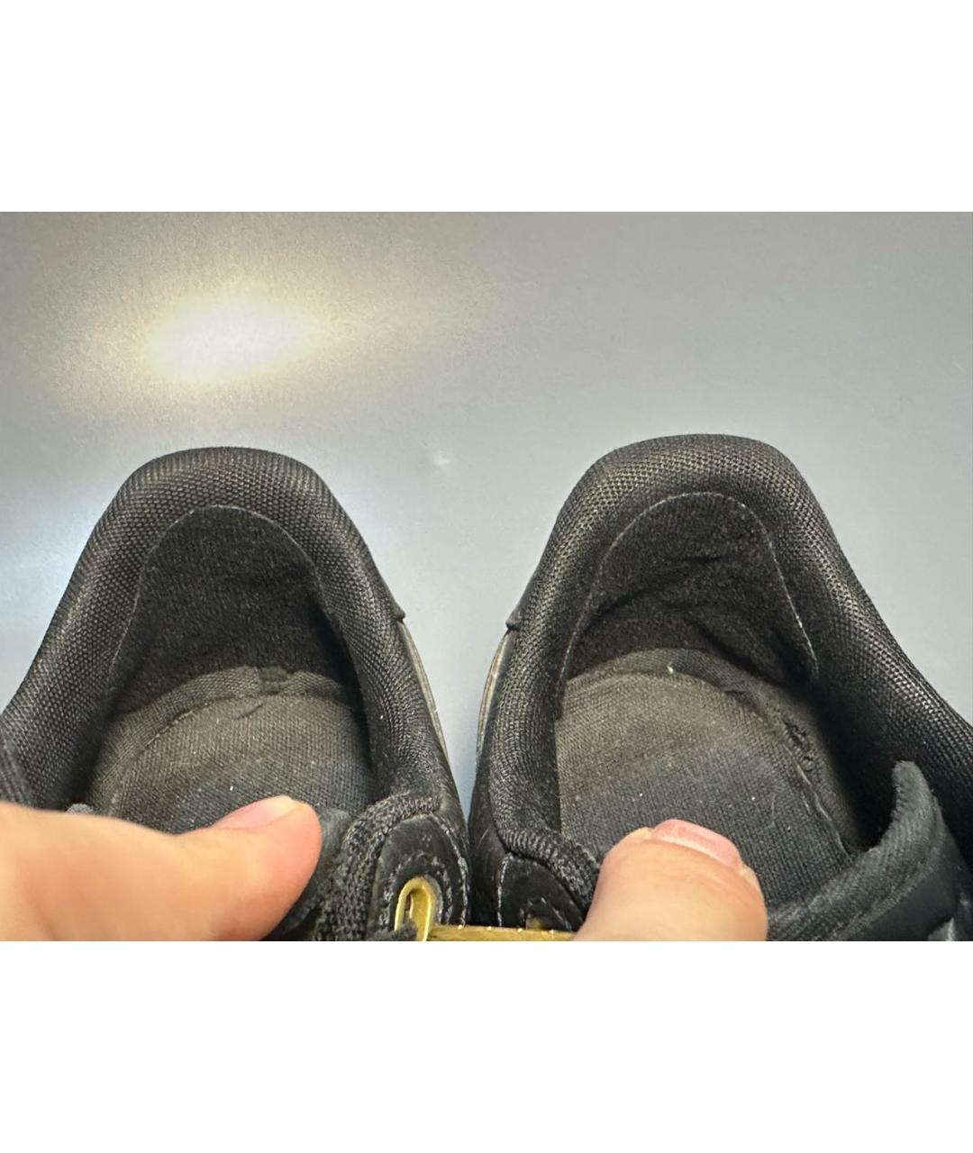 NIKE Черные кожаные низкие кроссовки / кеды, фото 8
