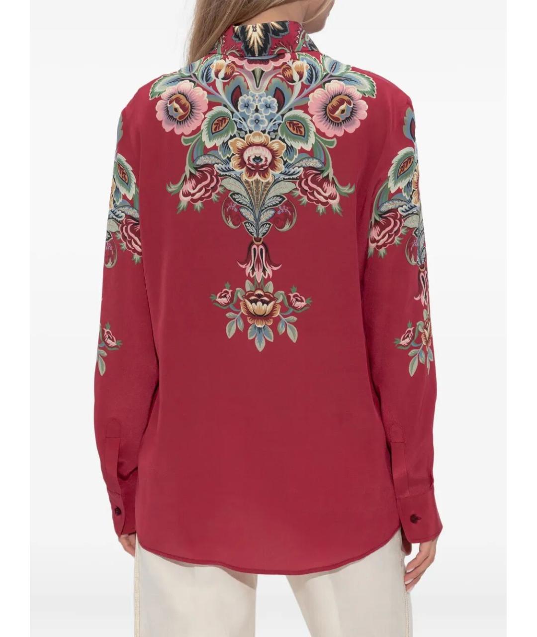 ETRO Бордовая шелковая рубашка, фото 5