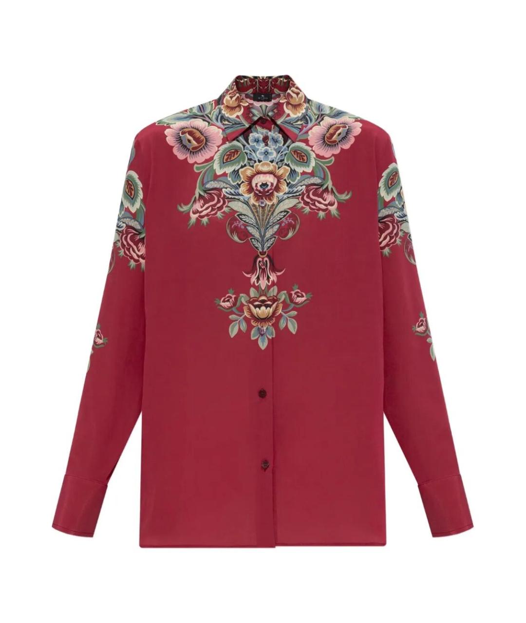 ETRO Бордовая шелковая рубашка, фото 1