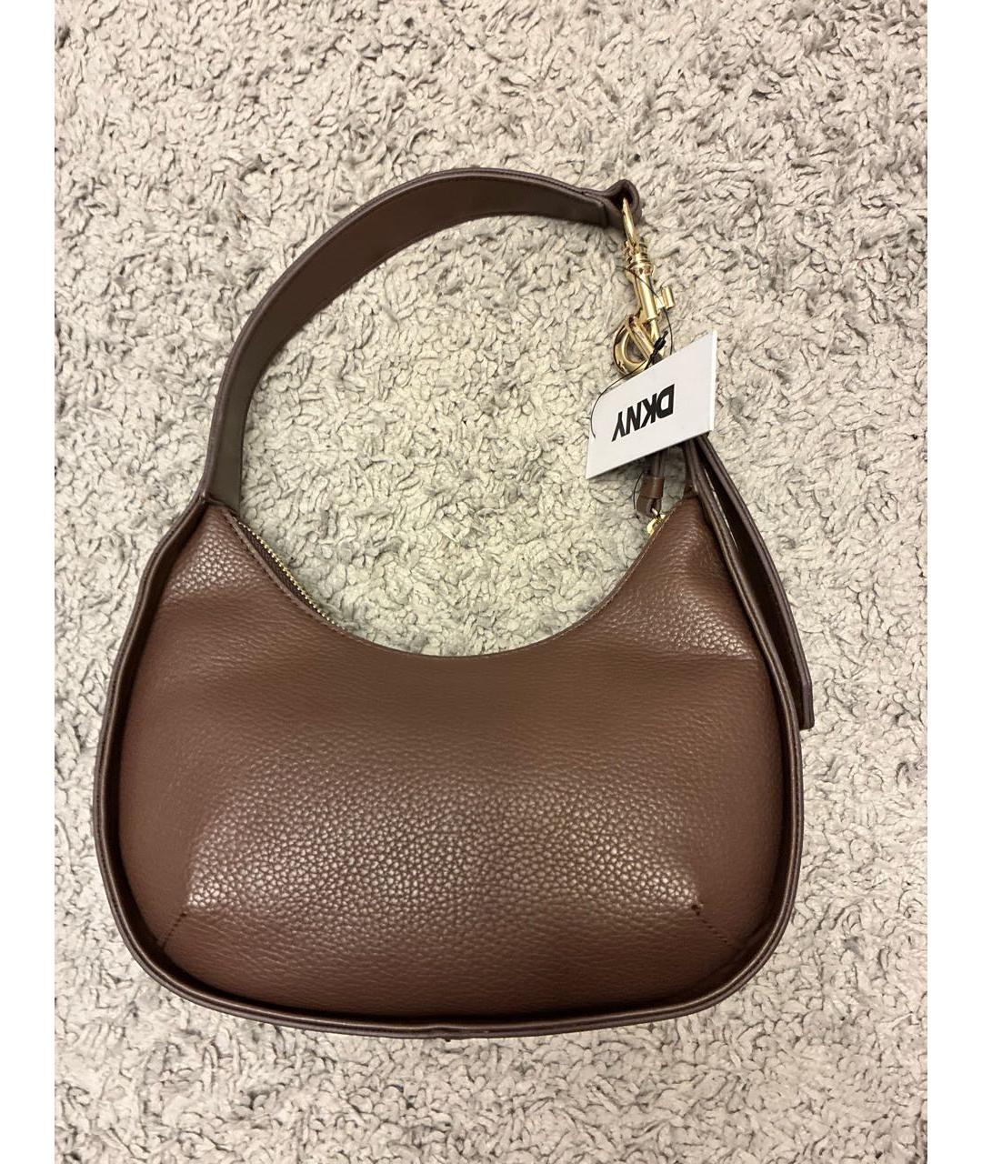 DKNY Коричневая сумка с короткими ручками, фото 4