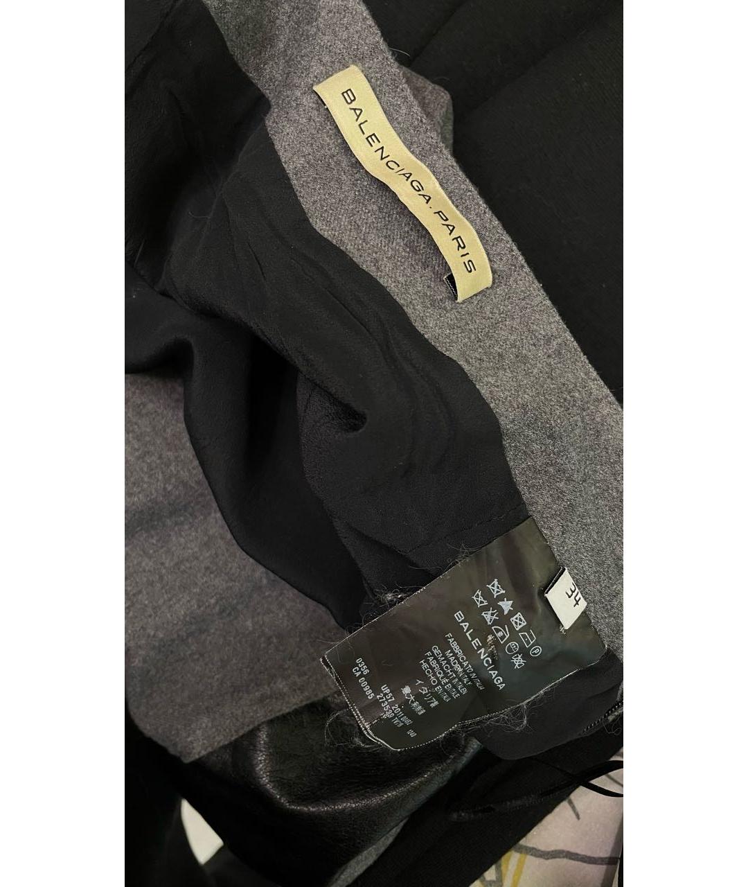 BALENCIAGA Серая шерстяная юбка миди, фото 4