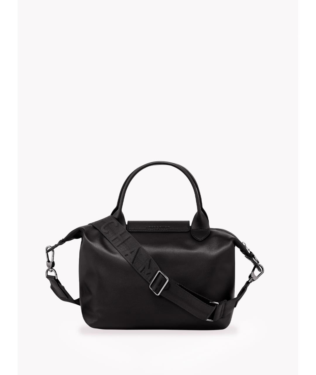 LONGCHAMP Черная кожаная сумка тоут, фото 3