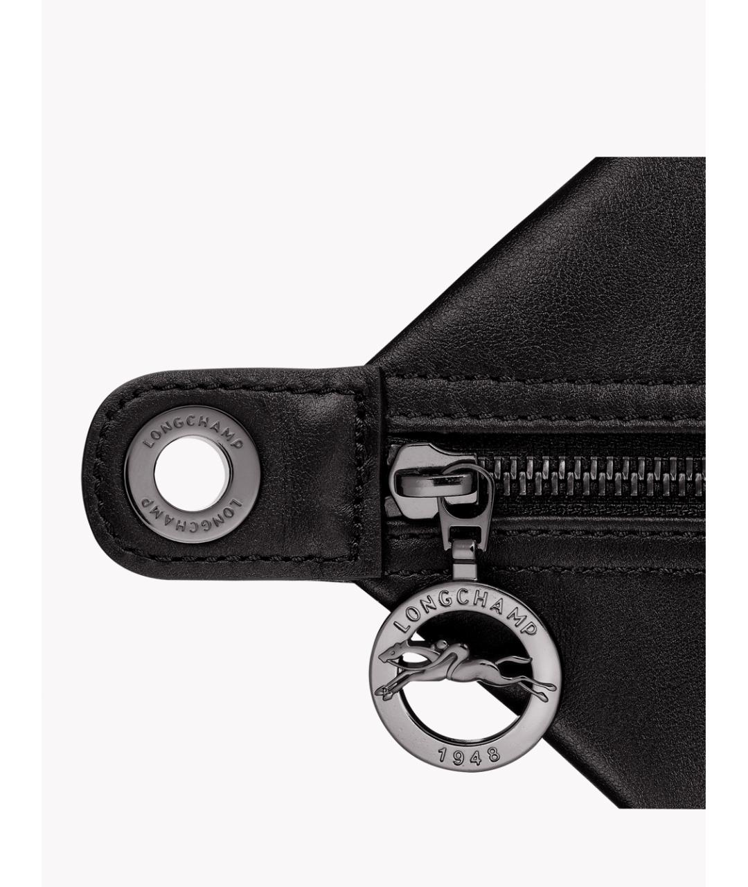LONGCHAMP Черная кожаная сумка тоут, фото 5
