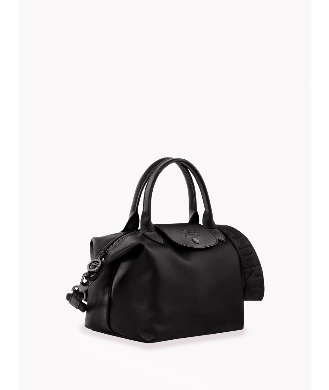 LONGCHAMP Черная кожаная сумка тоут, фото 2