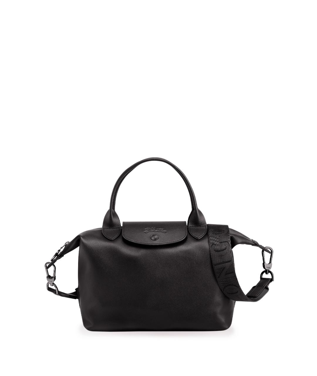 LONGCHAMP Черная кожаная сумка тоут, фото 1