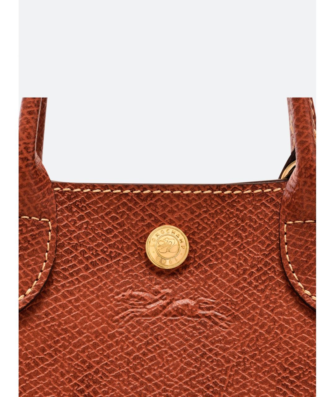 LONGCHAMP Коричневая кожаная сумка тоут, фото 2