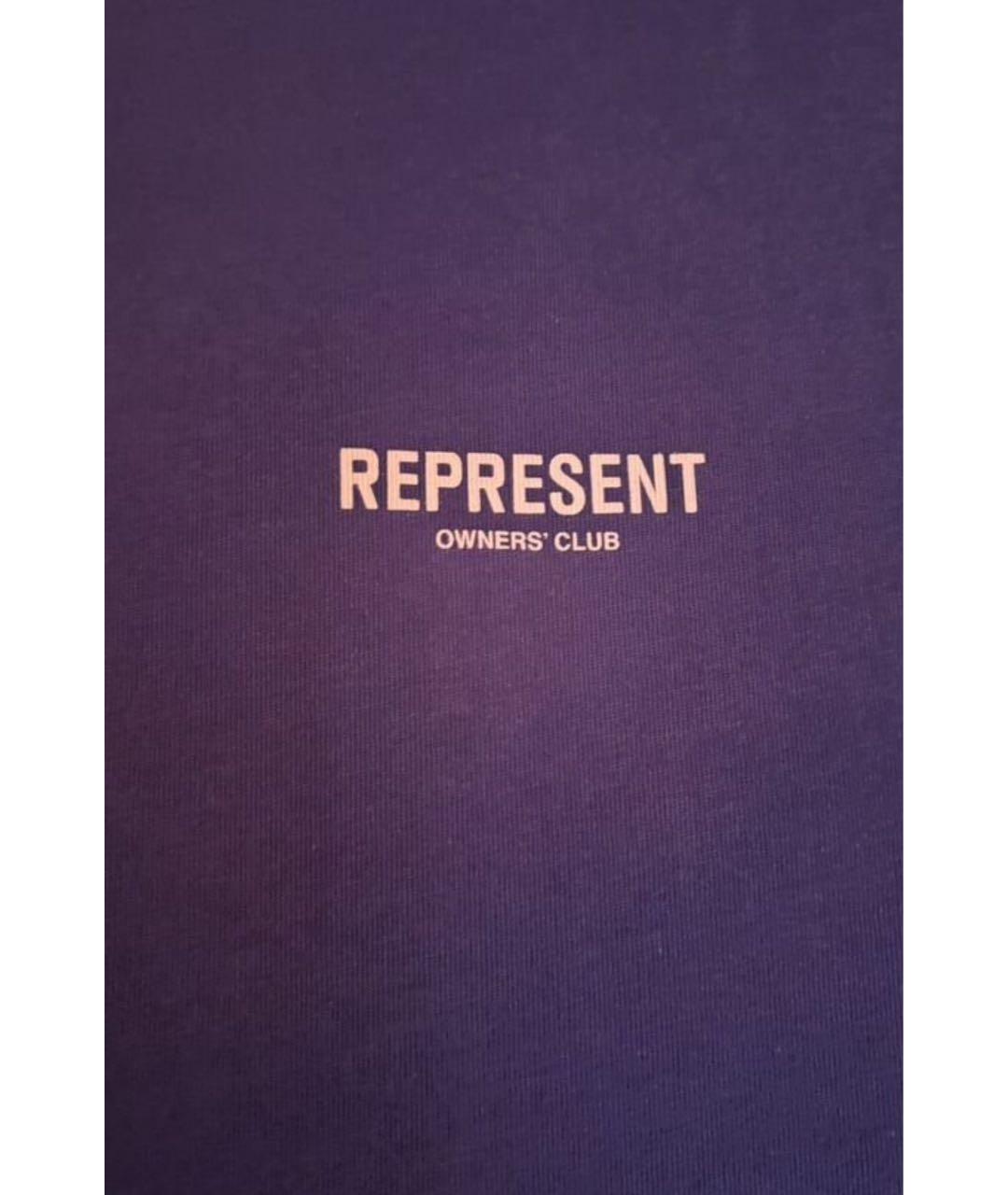 REPRESENT Синяя хлопковая футболка, фото 3