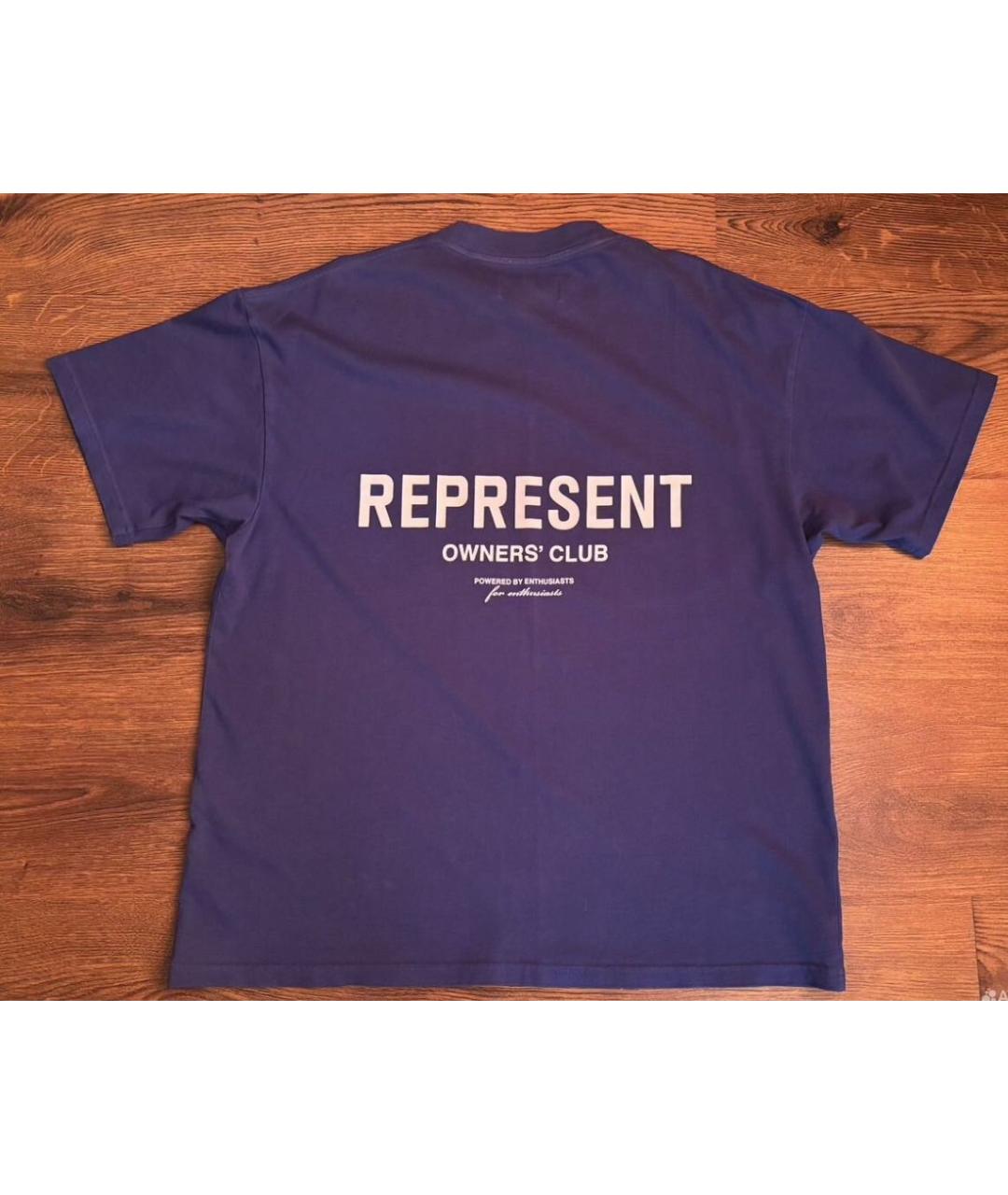 REPRESENT Синяя хлопковая футболка, фото 2