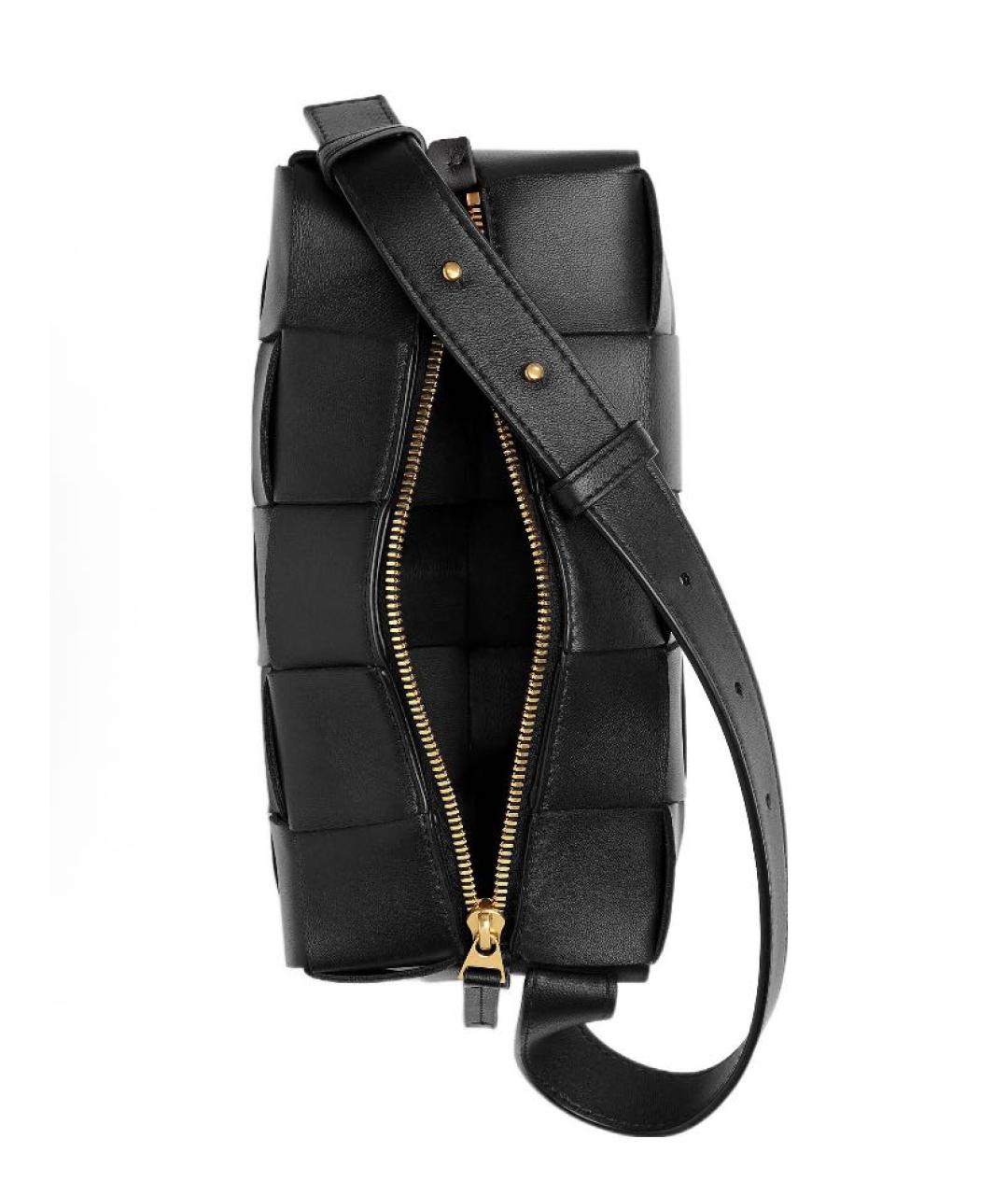 BOTTEGA VENETA Черная кожаная сумка через плечо, фото 3