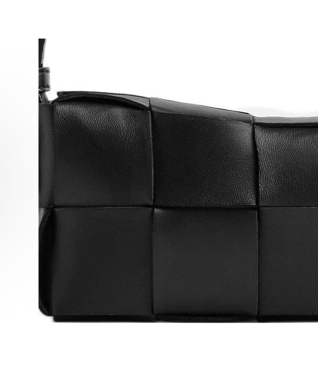 BOTTEGA VENETA Черная кожаная сумка через плечо, фото 5