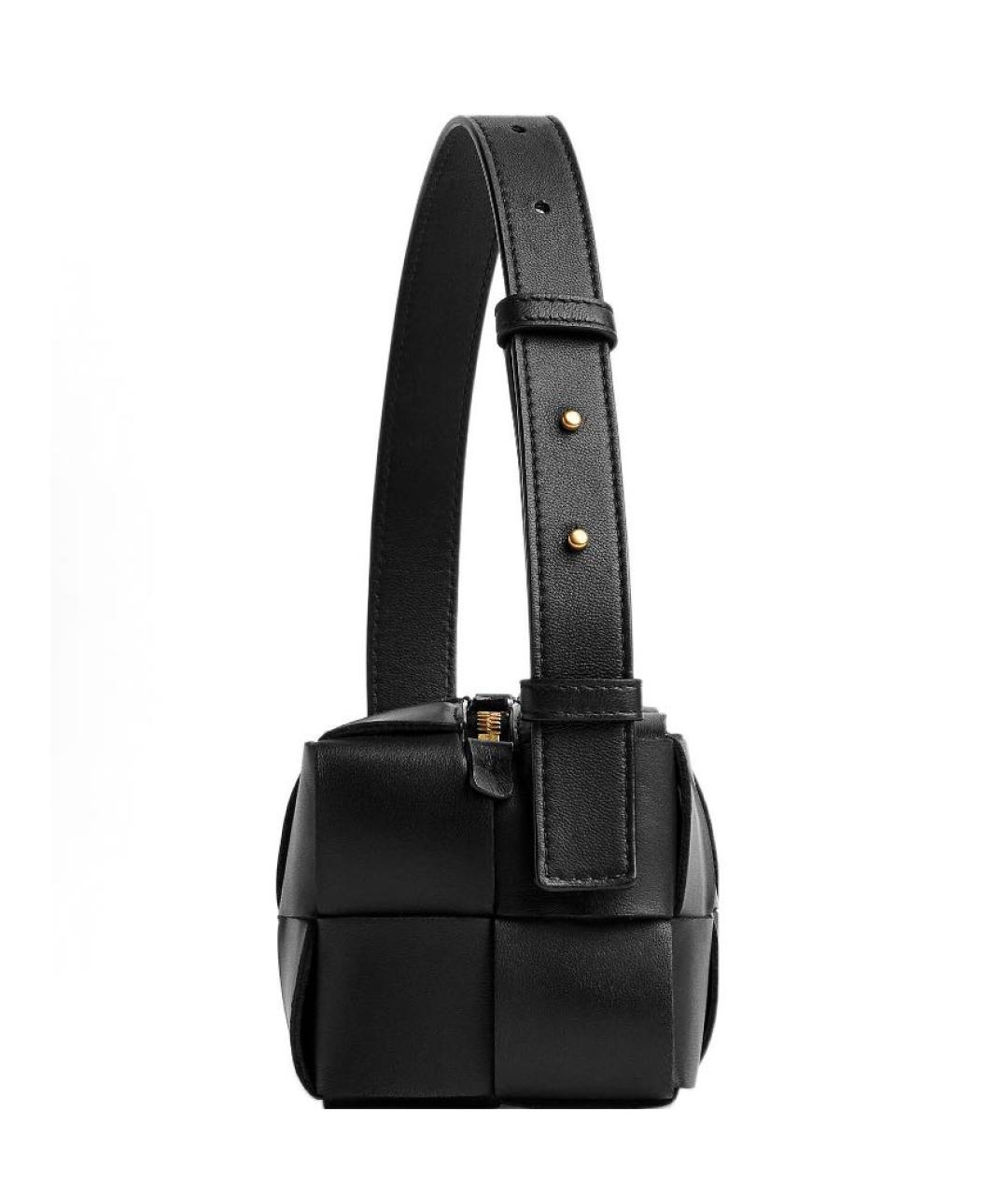 BOTTEGA VENETA Черная кожаная сумка через плечо, фото 2