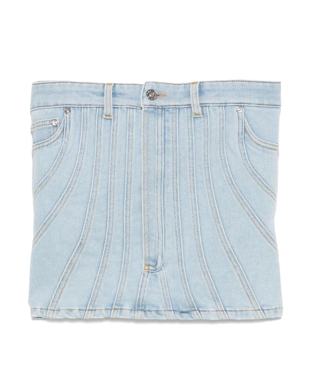 MUGLER Голубой деним корсет, фото 6