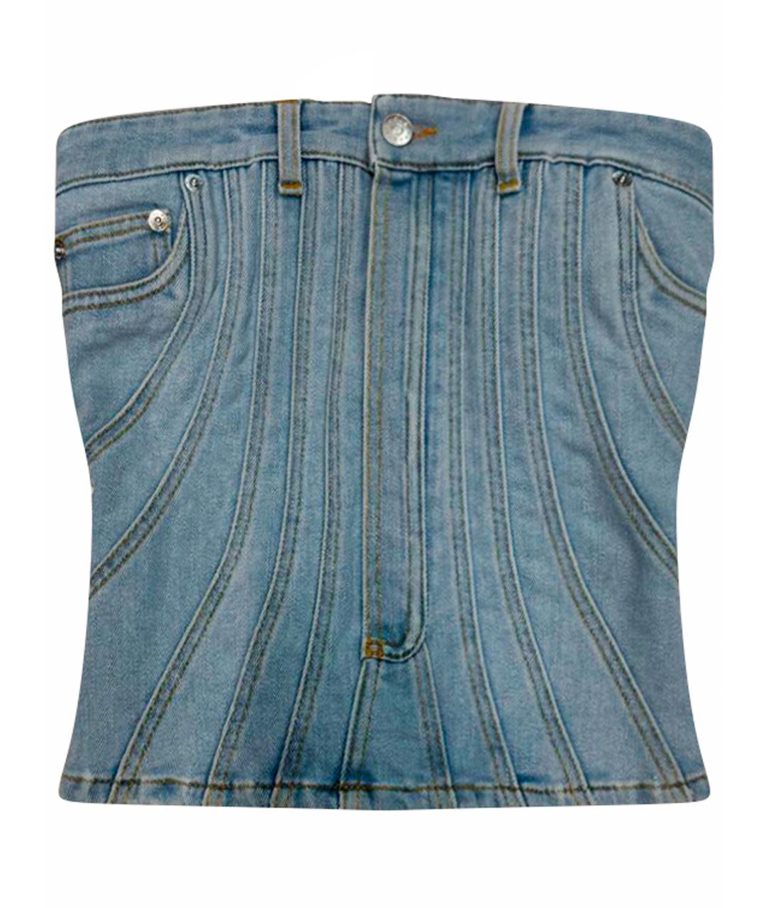 MUGLER Голубой деним корсет, фото 1