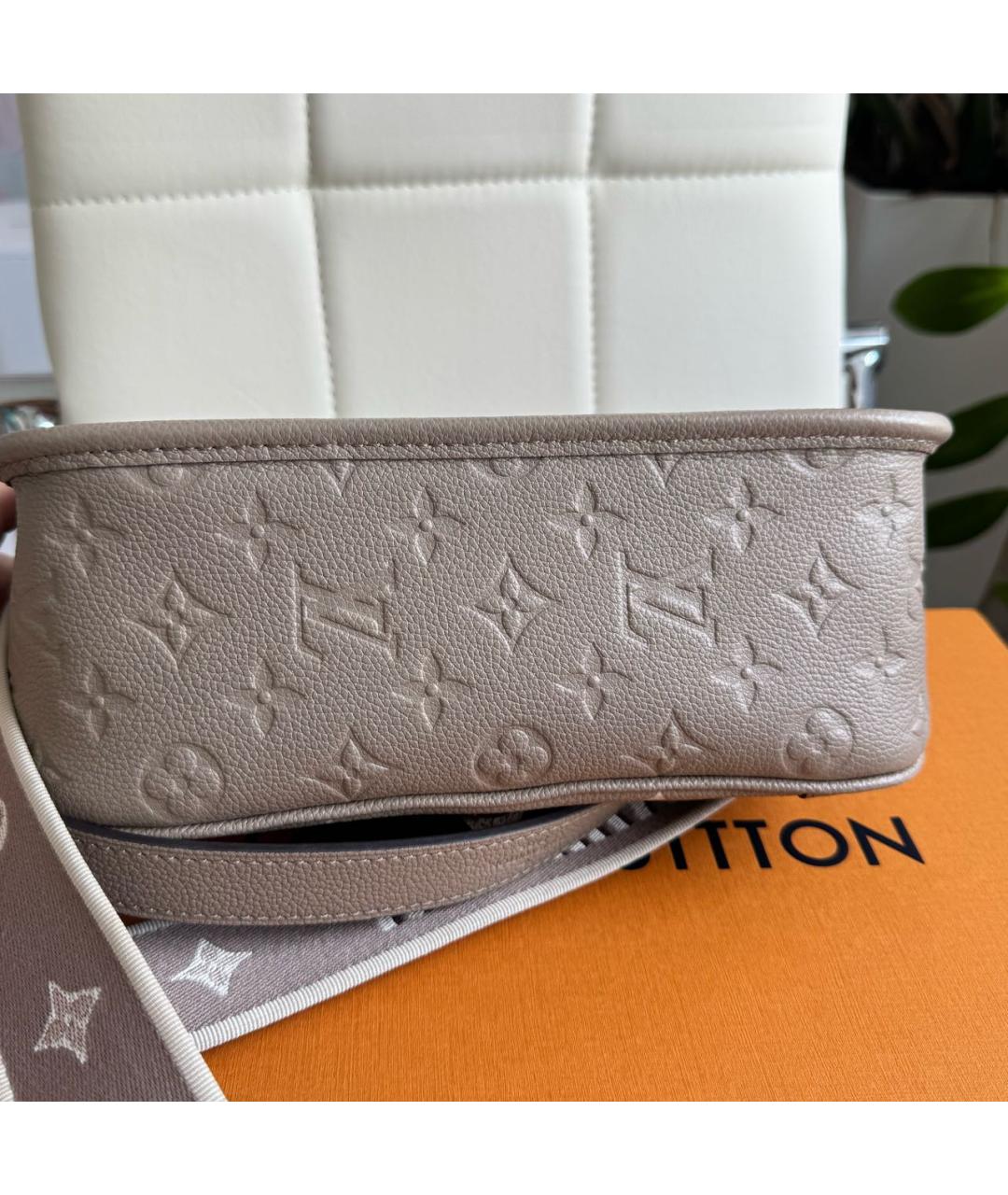 LOUIS VUITTON Серая кожаная сумка через плечо, фото 3