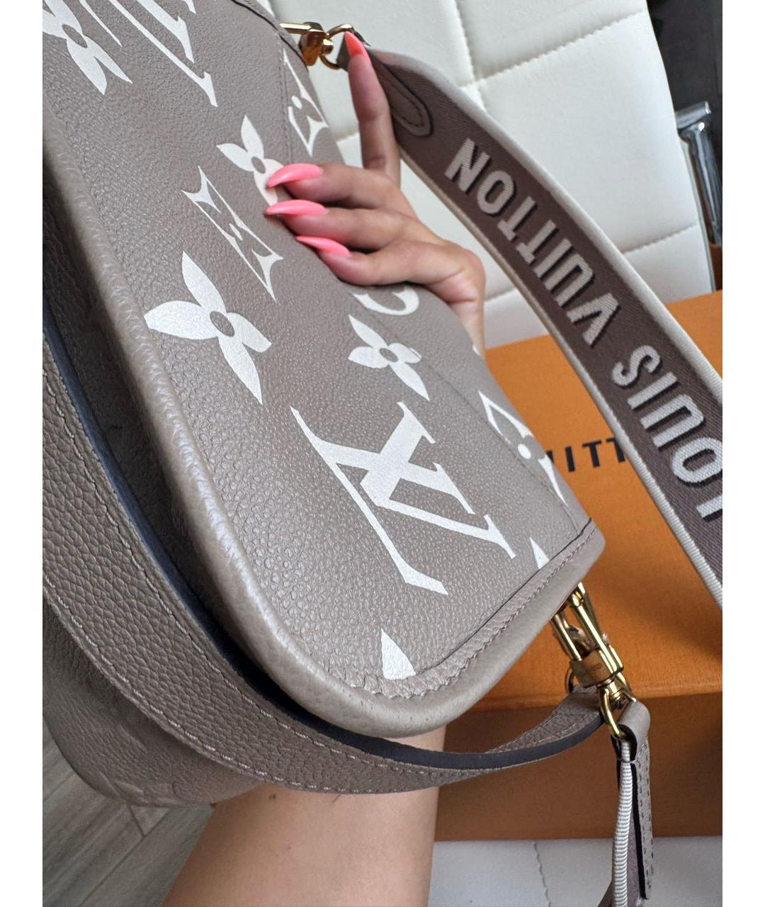 LOUIS VUITTON Серая кожаная сумка через плечо, фото 8