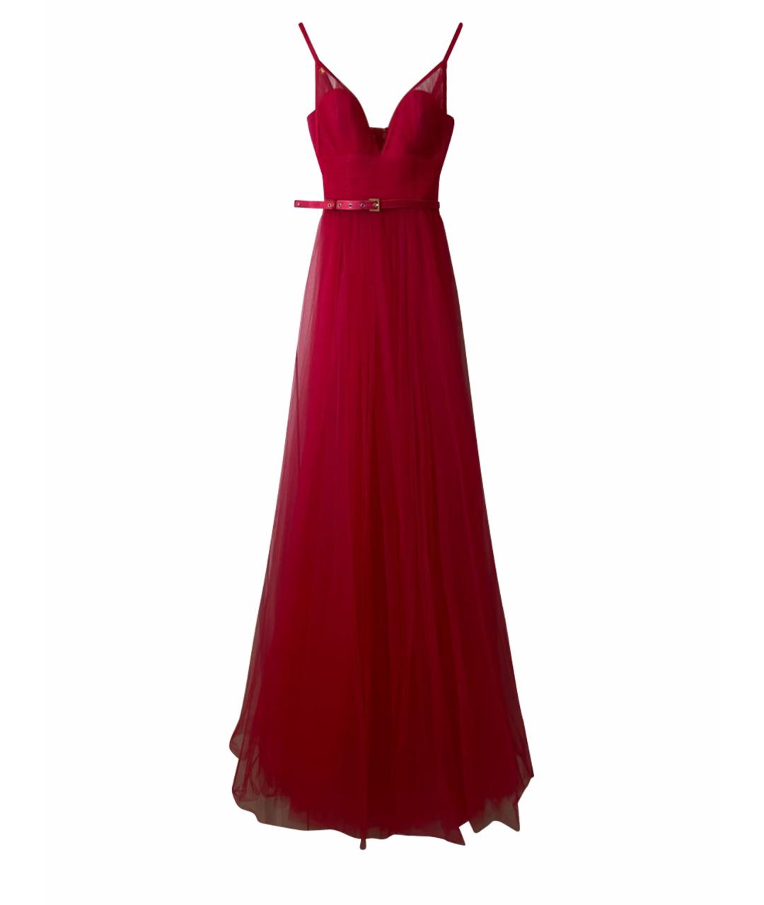 ELISABETTA FRANCHI Коралловое полиэстеровое коктейльное платье, фото 1