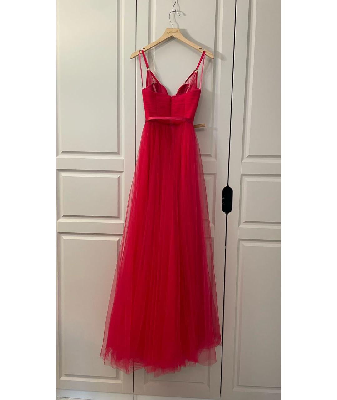 ELISABETTA FRANCHI Коралловое полиэстеровое коктейльное платье, фото 3