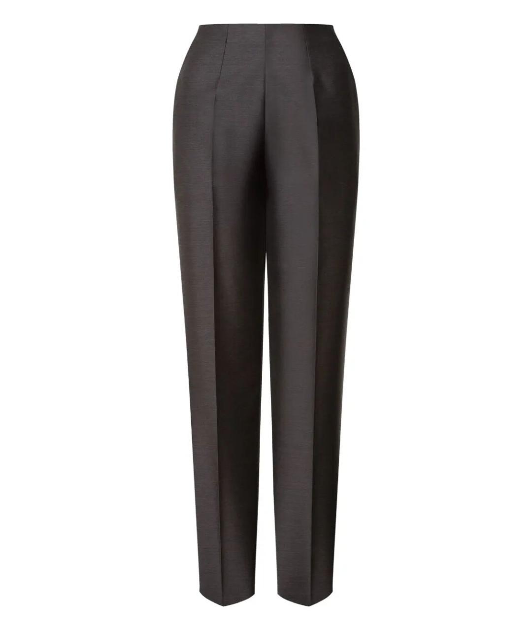 ALBERTA FERRETTI Серые шерстяные прямые брюки, фото 1