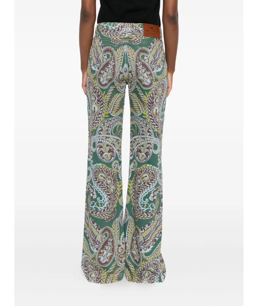 ETRO Зеленые хлопковые прямые джинсы, фото 4