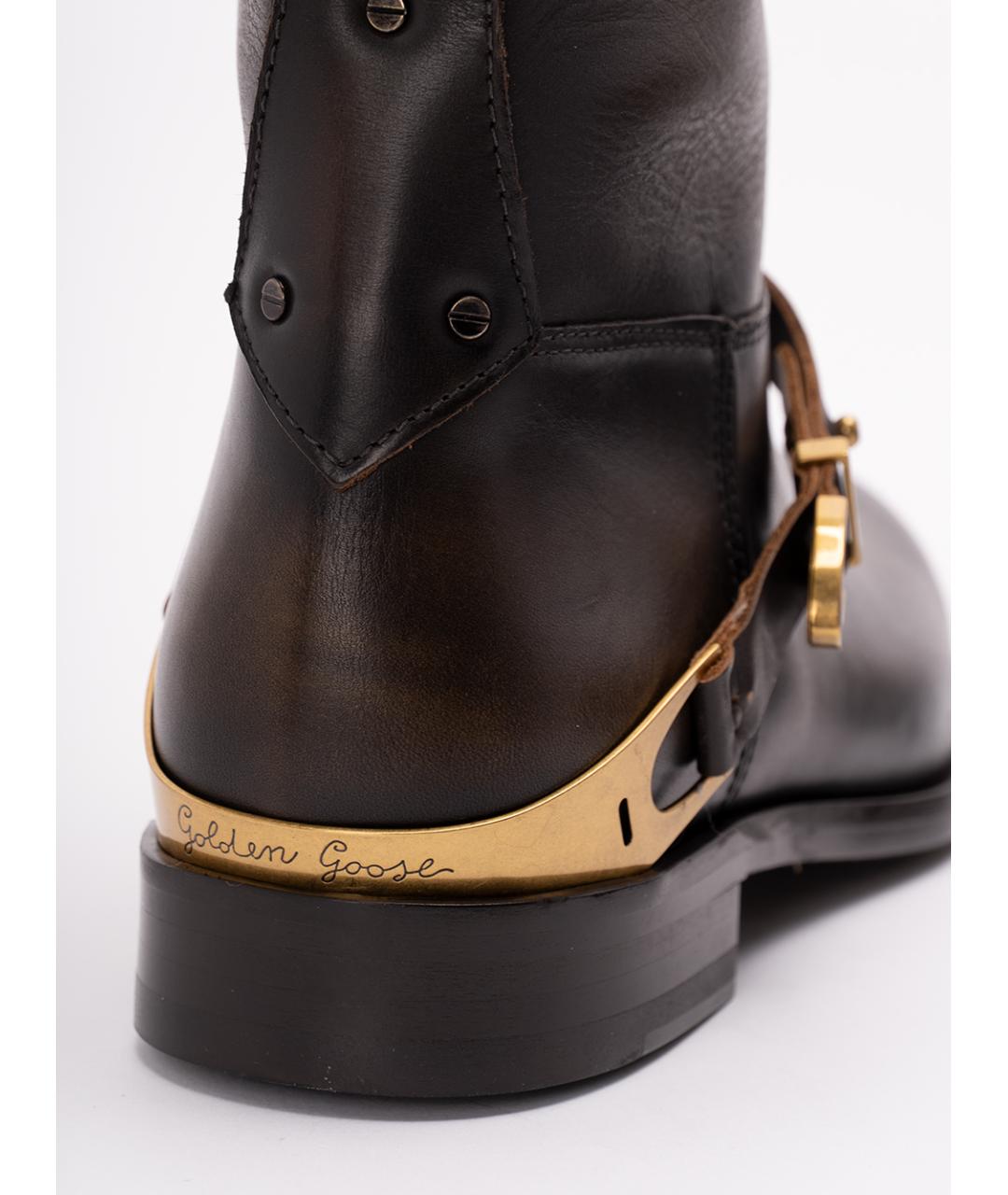 GOLDEN GOOSE DELUXE BRAND Коричневые кожаные сапоги, фото 3