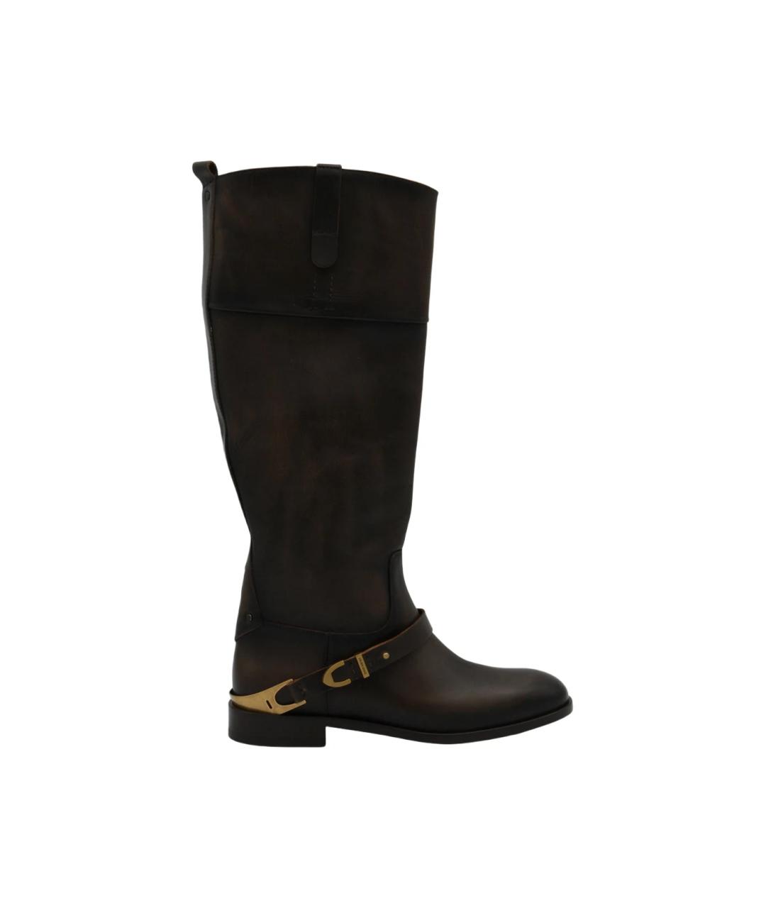 GOLDEN GOOSE DELUXE BRAND Коричневые кожаные сапоги, фото 1