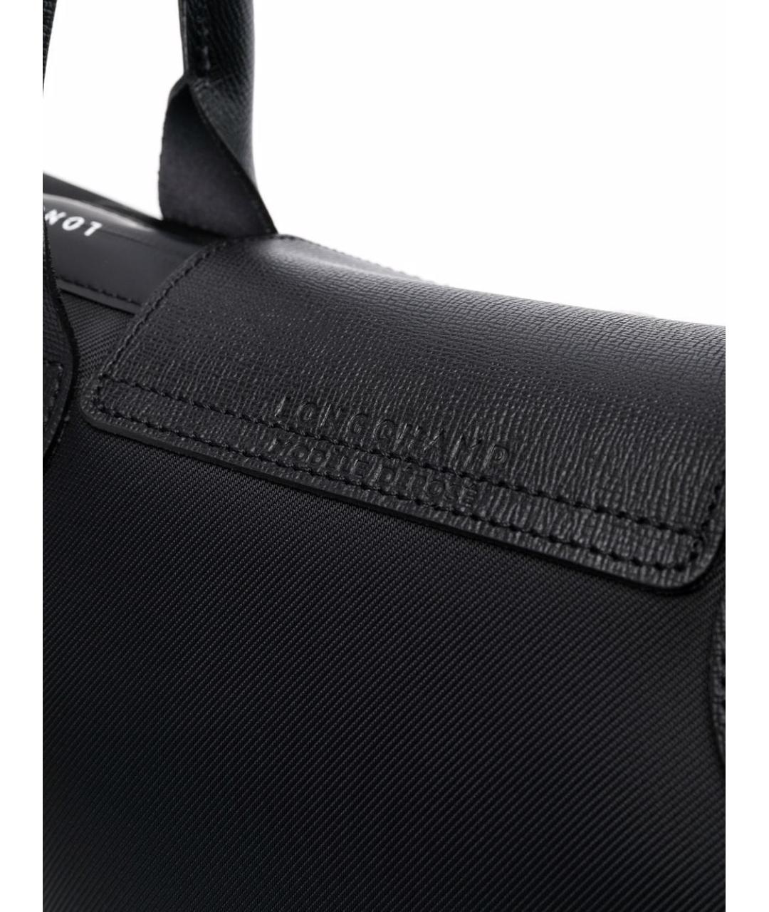 LONGCHAMP Черная синтетическая сумка с короткими ручками, фото 4