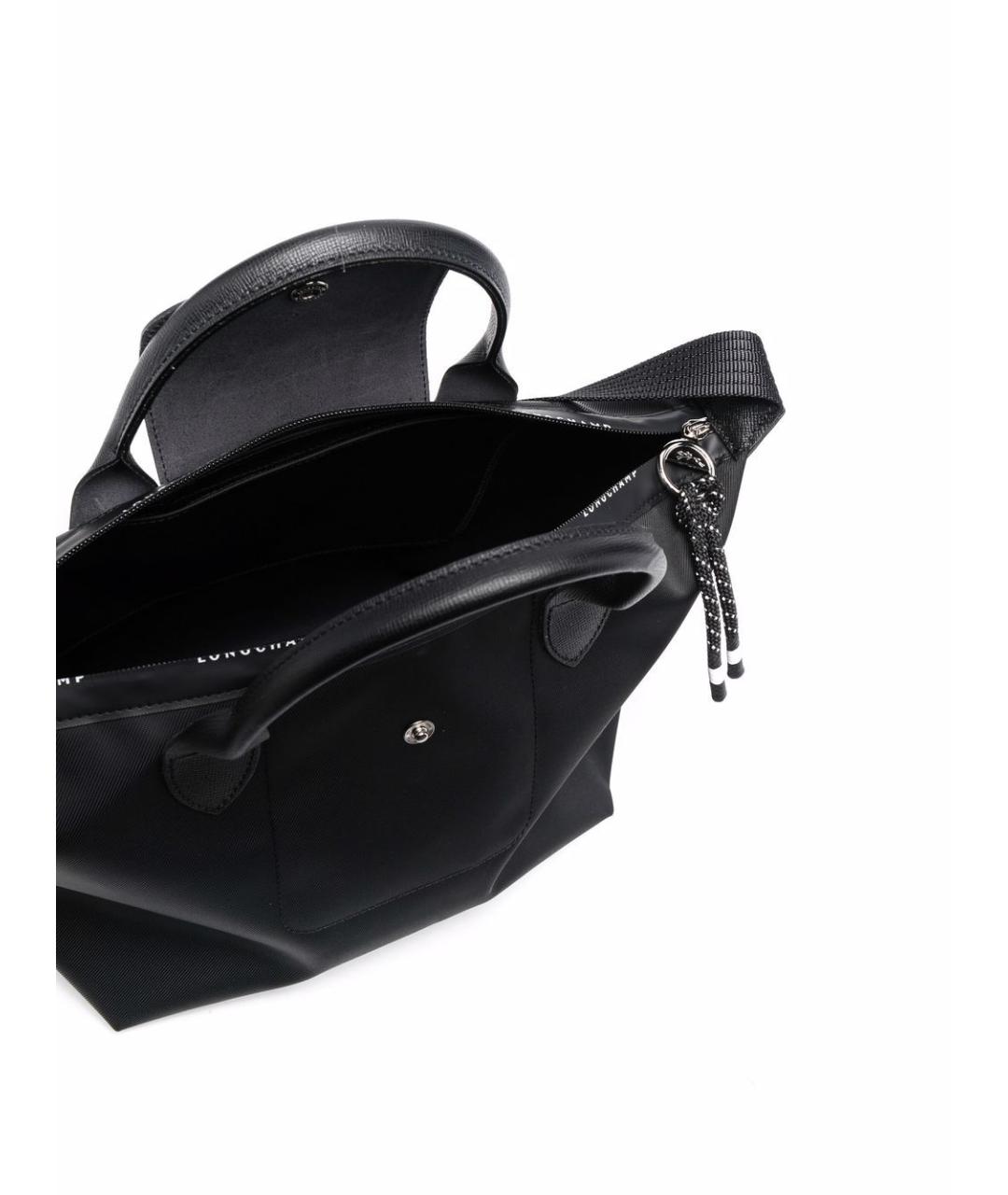LONGCHAMP Черная синтетическая сумка с короткими ручками, фото 5