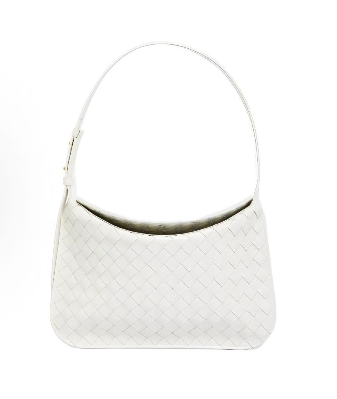 BOTTEGA VENETA Белая кожаная сумка через плечо, фото 7
