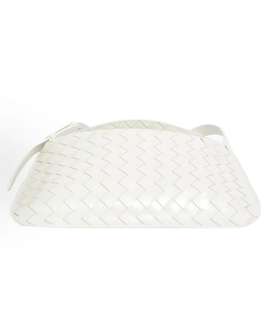 BOTTEGA VENETA Белая кожаная сумка через плечо, фото 3