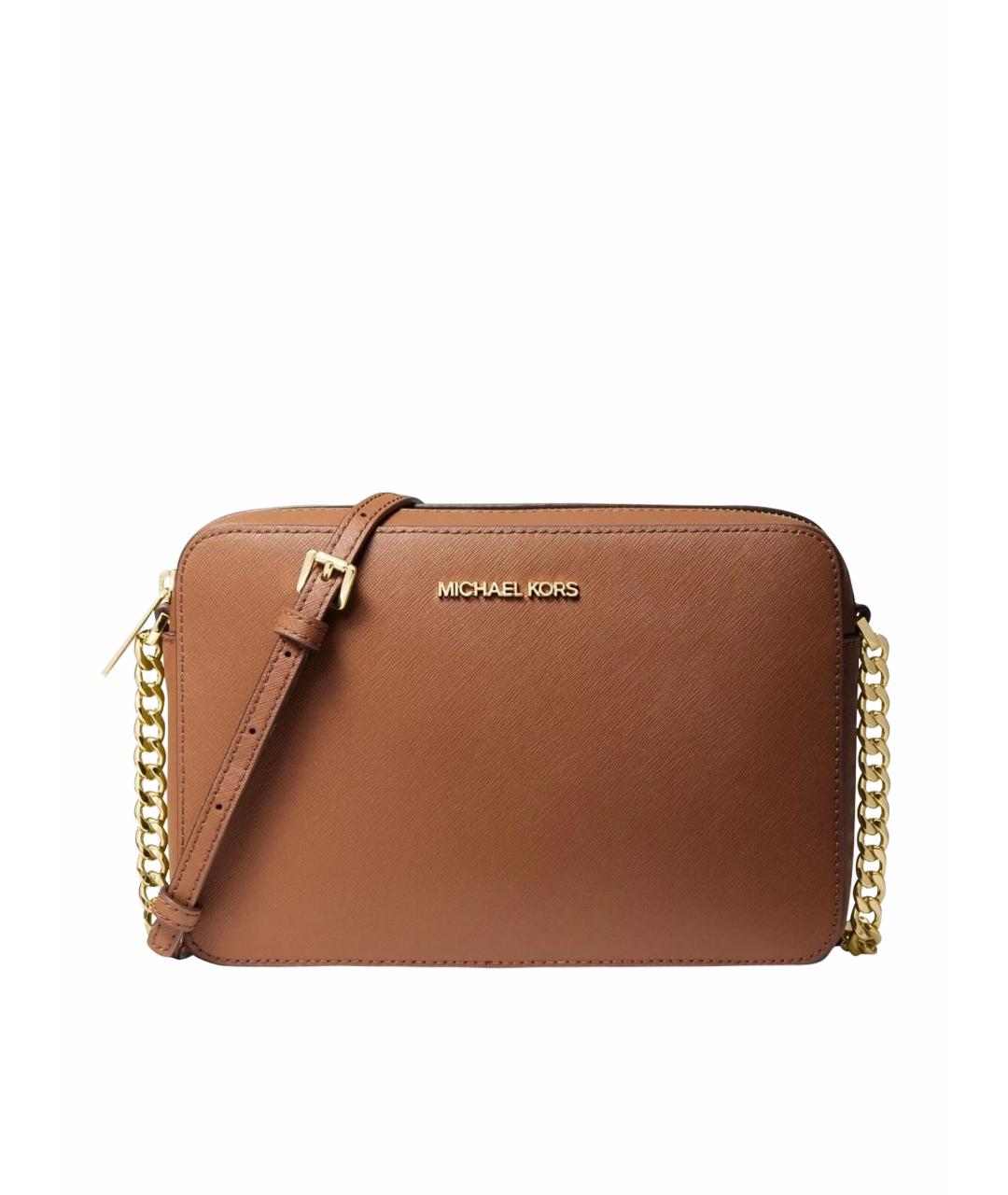 MICHAEL KORS Коричневая кожаная сумка через плечо, фото 1