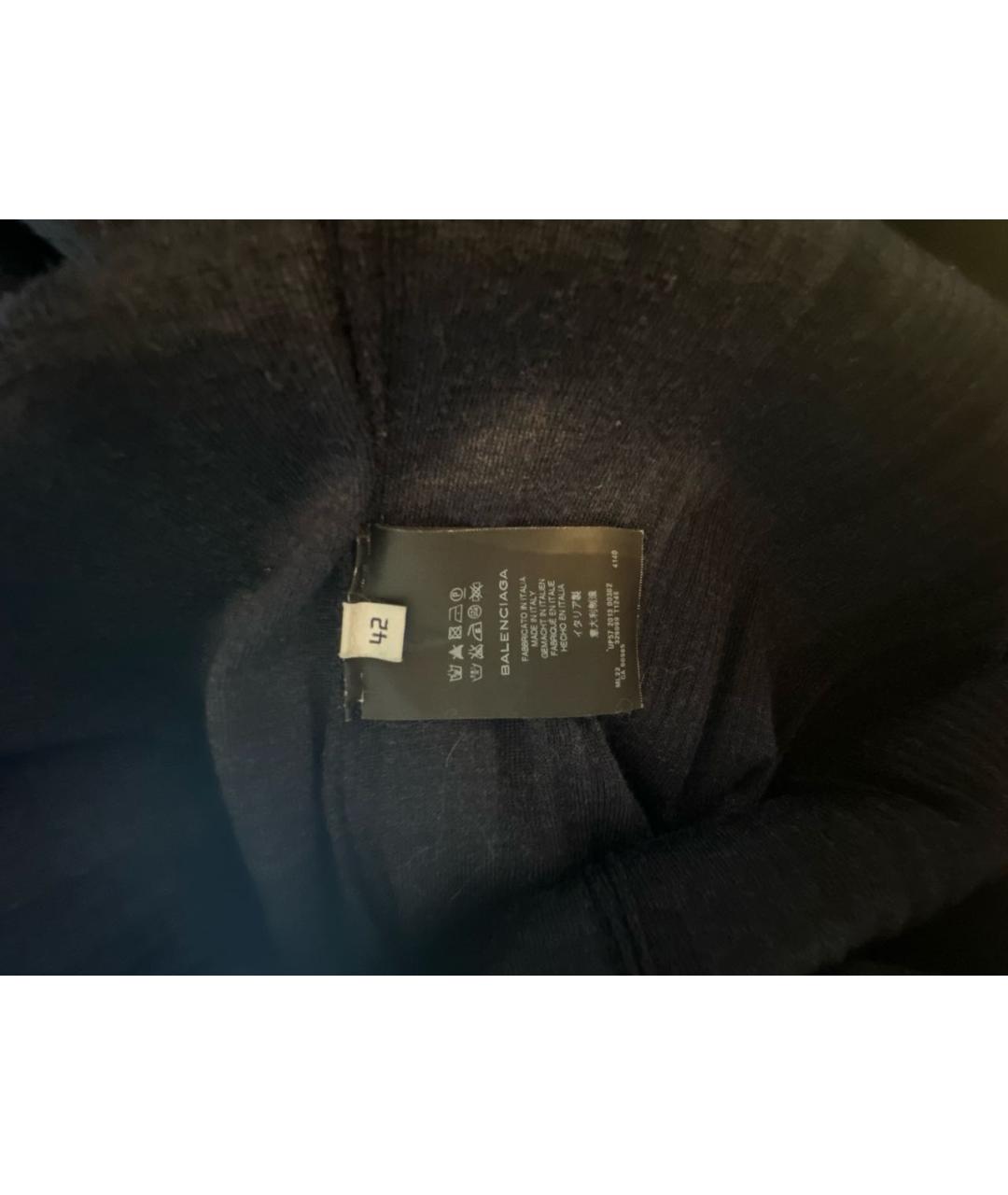 BALENCIAGA Темно-синее шерстяное повседневное платье, фото 6