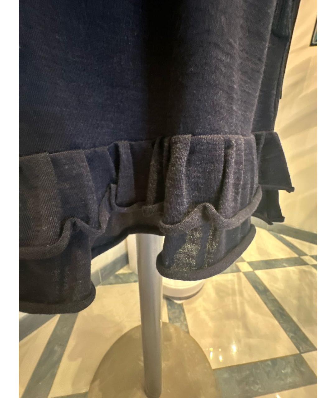 BALENCIAGA Темно-синее шерстяное повседневное платье, фото 4