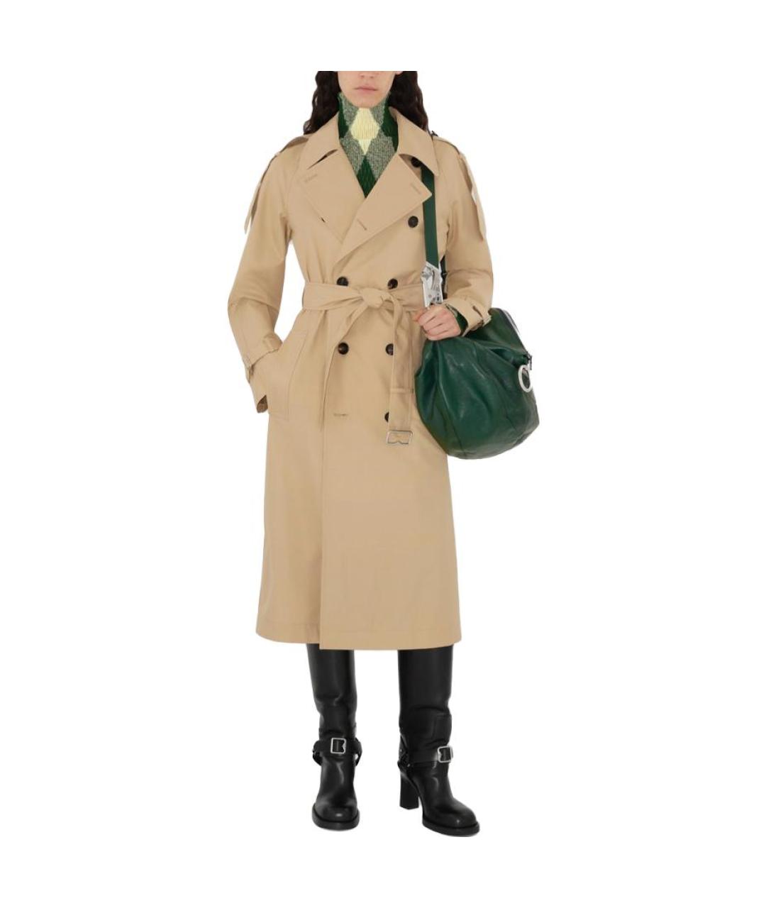 BURBERRY Бежевый хлопковый тренч/плащ, фото 4