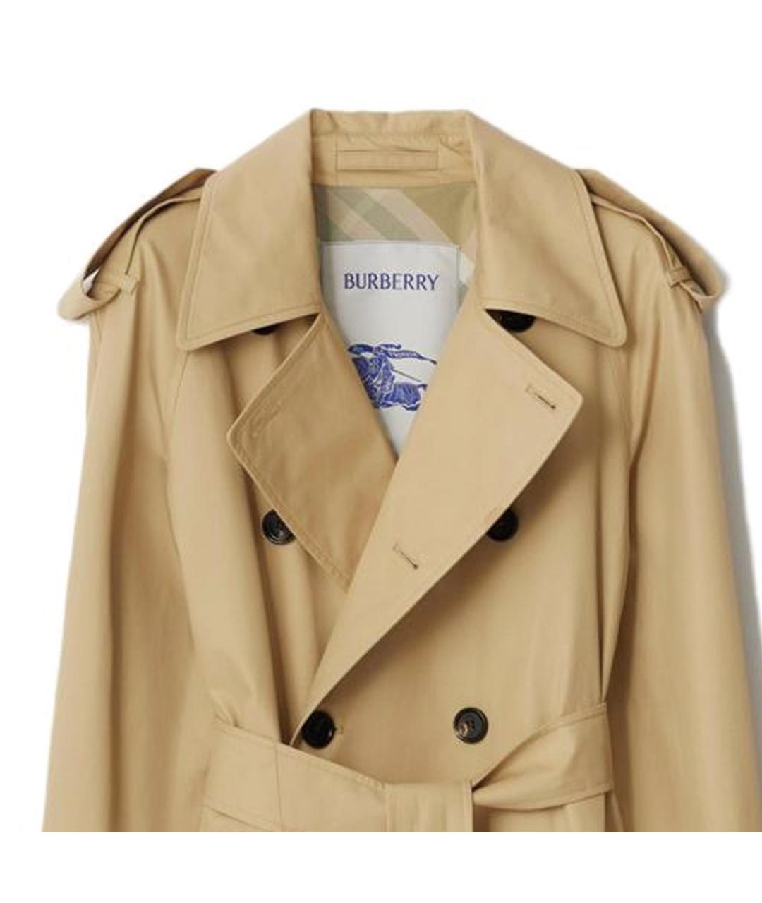 BURBERRY Бежевый хлопковый тренч/плащ, фото 6