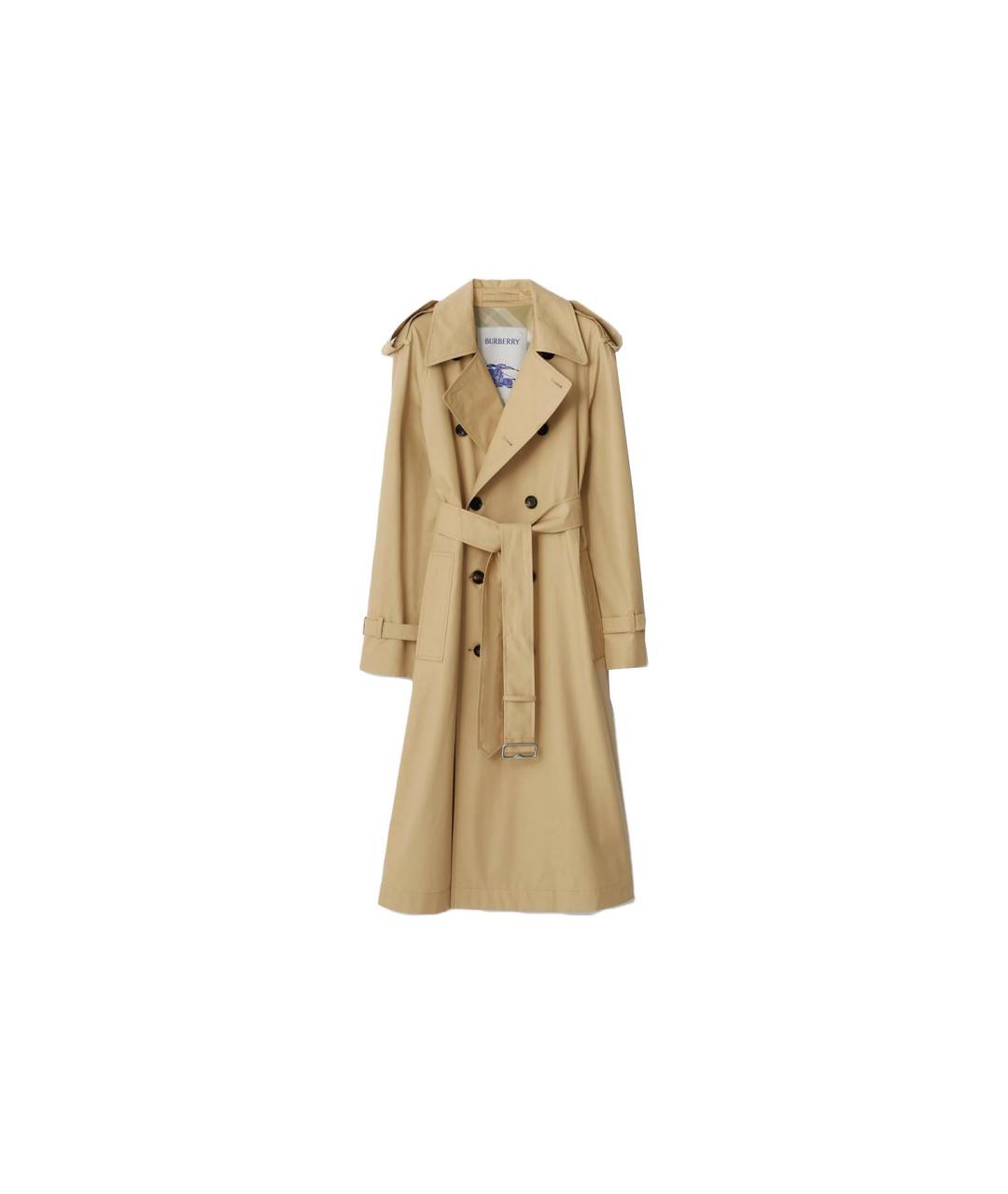 BURBERRY Бежевый хлопковый тренч/плащ, фото 1