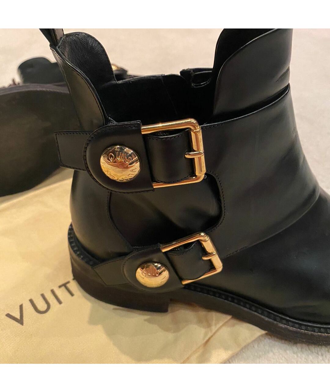 LOUIS VUITTON Черные кожаные ботинки, фото 4