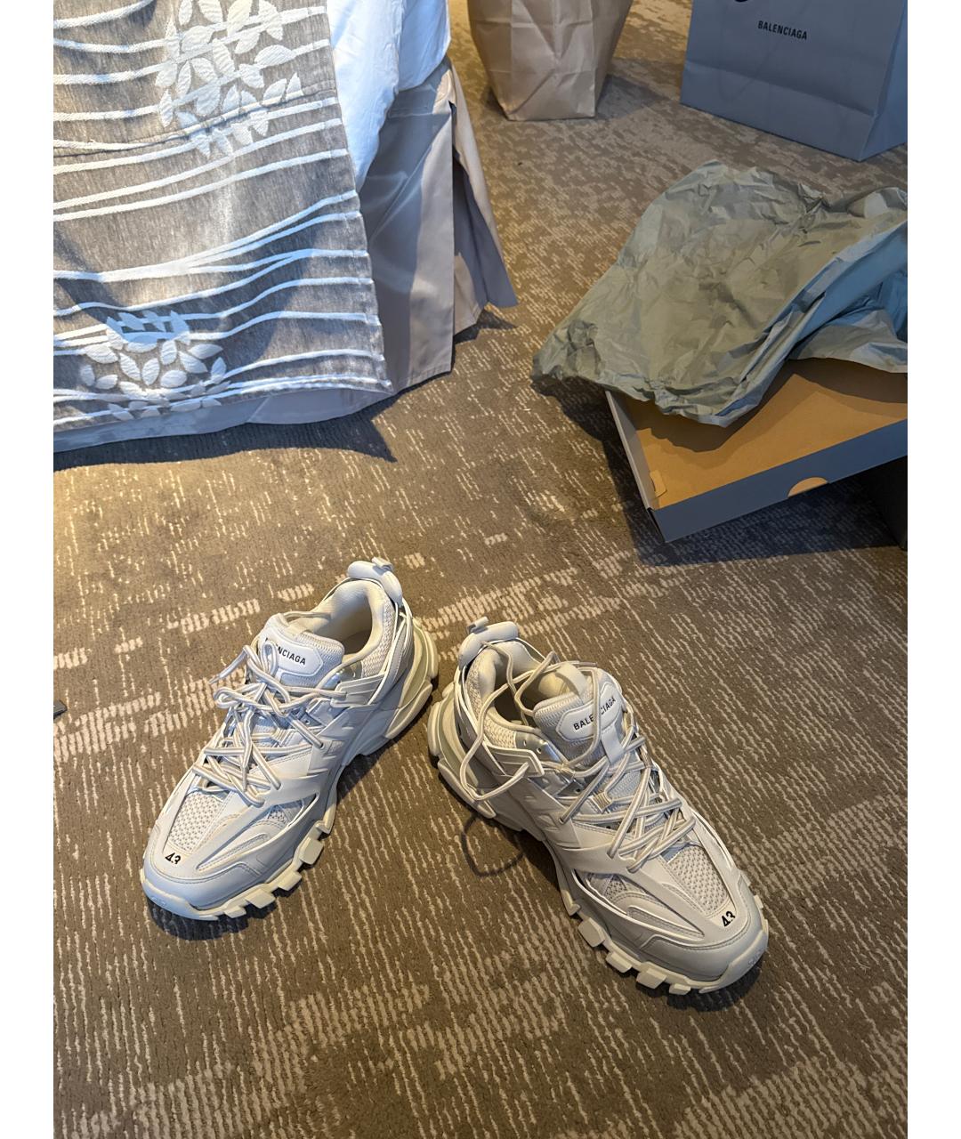 BALENCIAGA Белые текстильные высокие кроссовки / кеды, фото 2