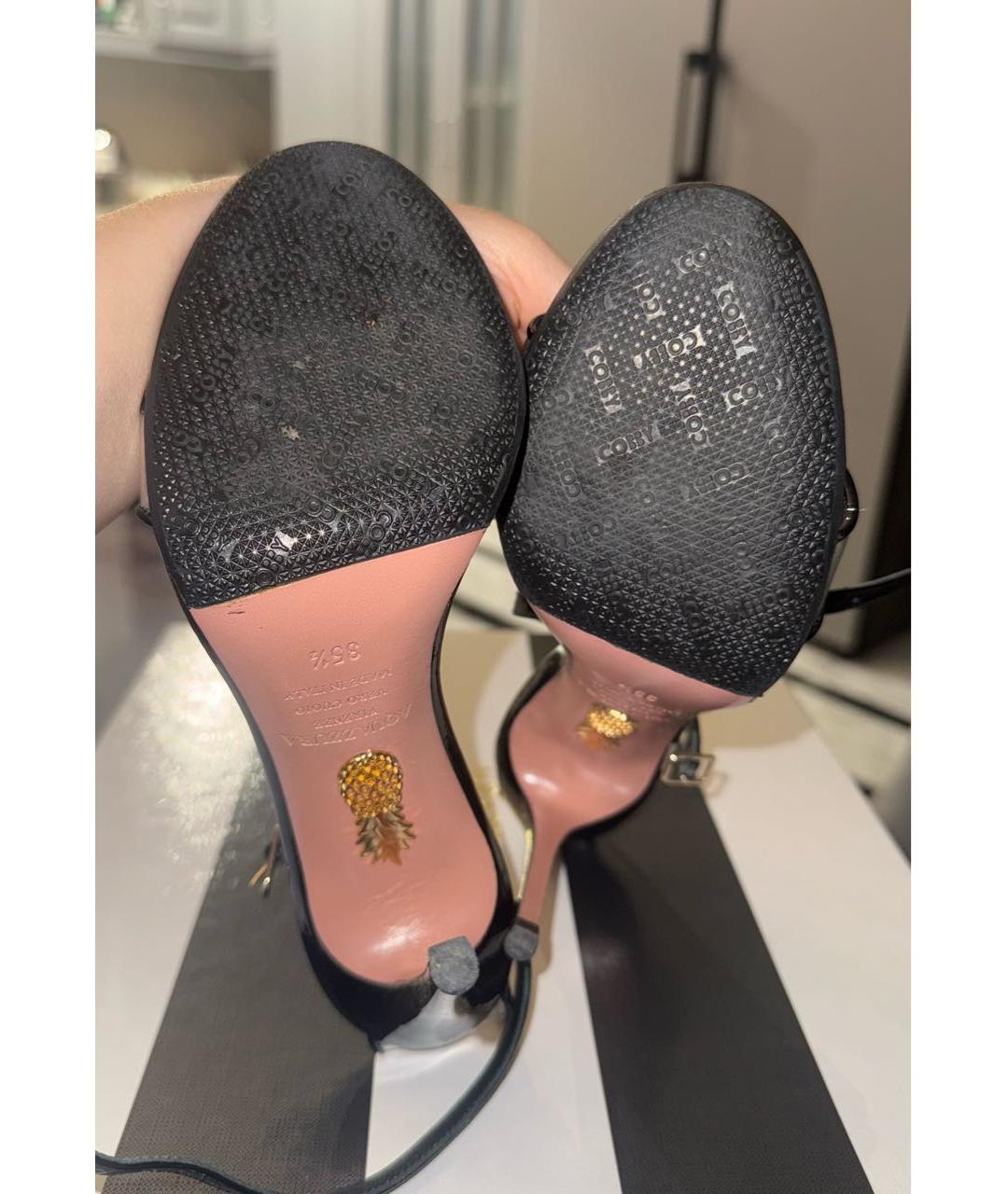 AQUAZZURA Черные босоножки, фото 4